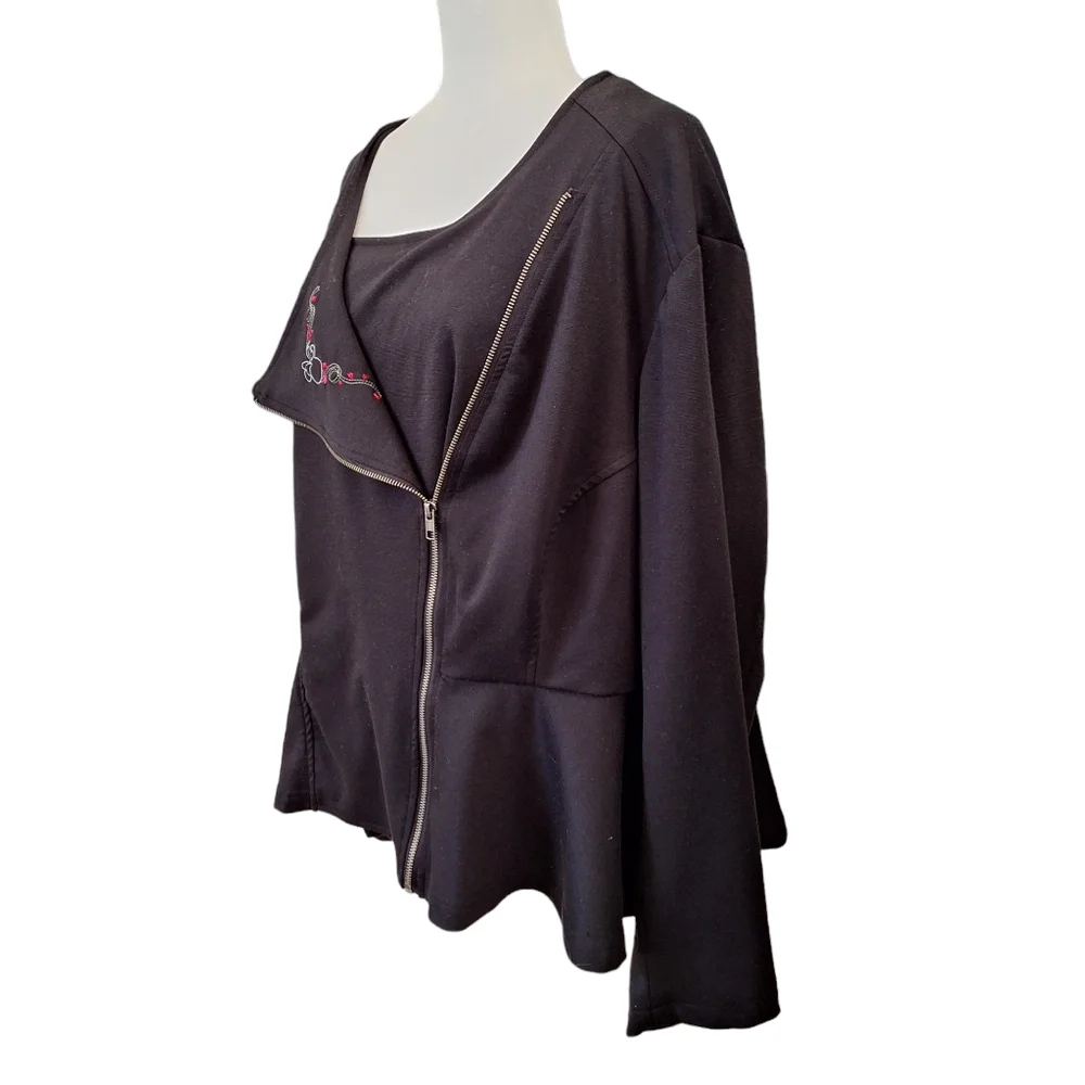 Torrid Disney Collection Minnie Mouse Black Peplum Moto Knit Jacket Plus Sz5 5X - Picture 6 of 11